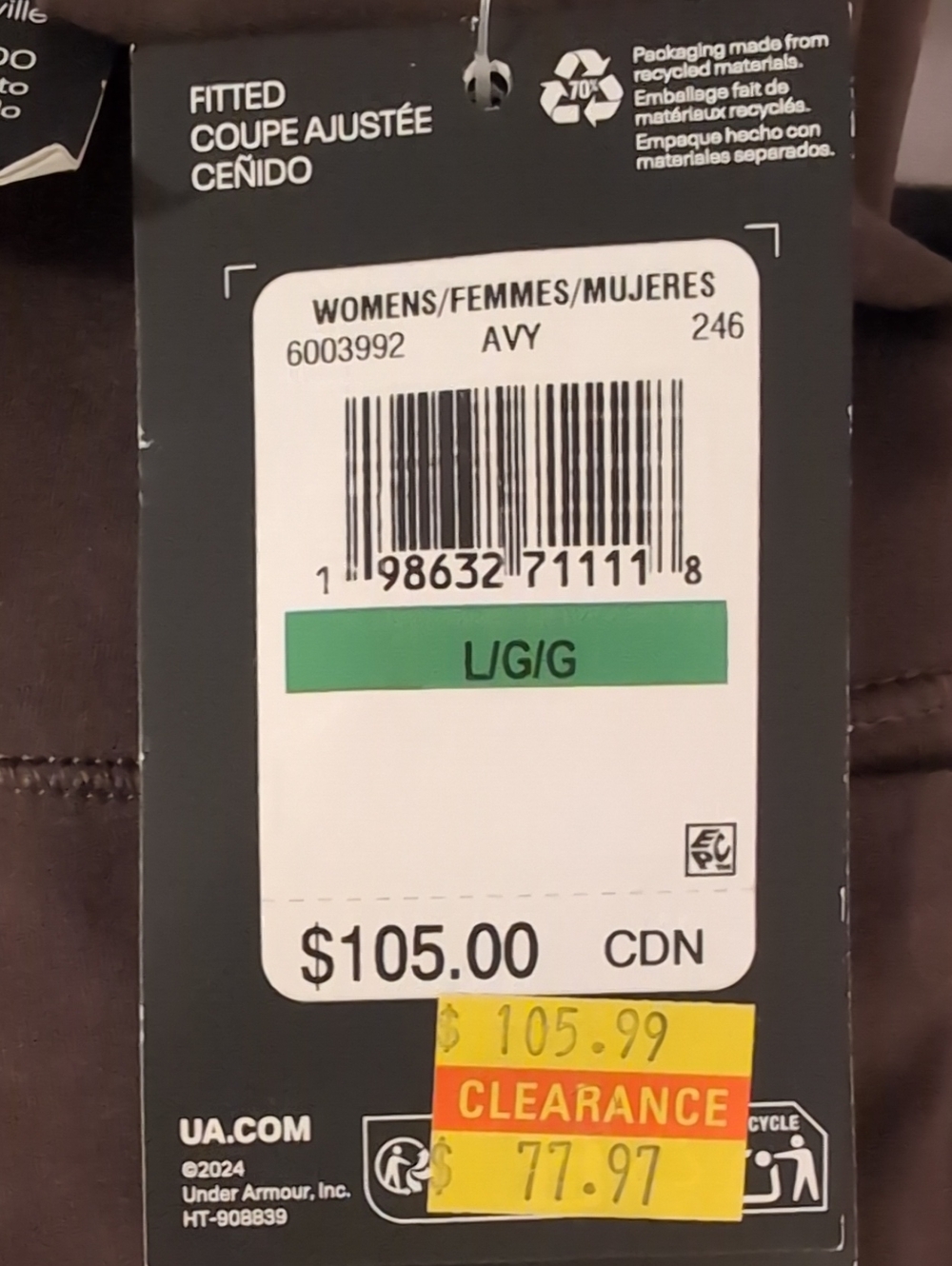 NWT Under Armour Meridian Suede Effect Leggings - Picture 9 of 9